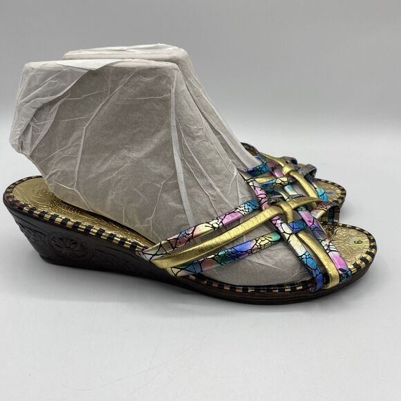 Mussi Sandalia Colombian Multicolor Metallic Slip-On Sandals Women's Size 6 - Picture 2 of 7